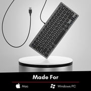 Macally Small USB Wired Keyboard for Mac and Windows - 78 Scissor Keys, 13 Shortcut Compatible Apple Keyboard - Mini Compact USB Computer Keyboard That Saves Space and Looks Great - Space Grey