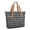 Black and Gray Checkered Pattern, variant on Purple and White Checkered Pattern Large Tote Bag for Women, Polyester Roomy Carryall with Pockets and Zipper, Durable Gifts Ideas for Christmas Birthday