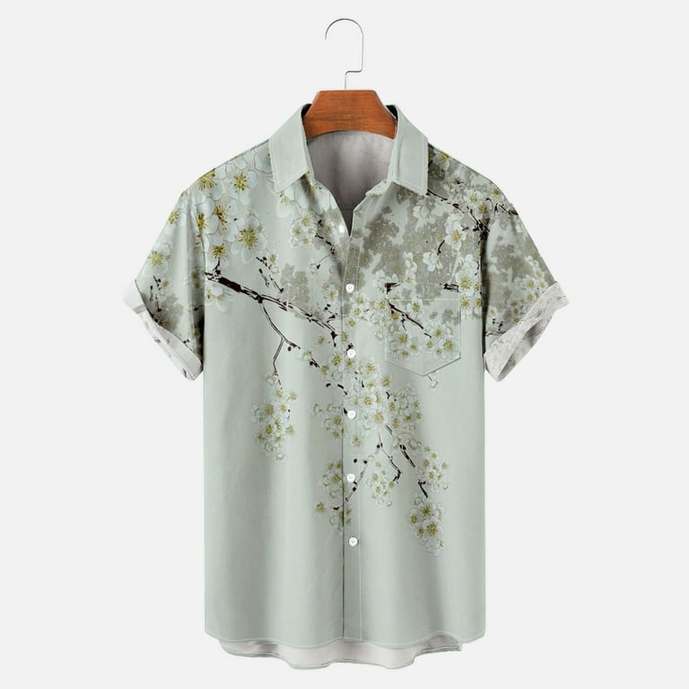 Dovford Hawaiian Bowling Shirts for Men,Mens Hawaiian Shirt Regular Fit  Hawaiian Shirts Casual Short Sleeve Button Down Shirts