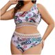thumbnail image 1 of Tops de Bikini para Mujeres Traje de Baño de Bikini de Cintura Alta Floral Dividido de Gran Tamaño 95% Nylon 5% Spandex, Dos Piezas Modestas para la Playa, 1 of 8