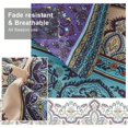 thumbnail image 4 of Boho Comforter Set Queen Size 8 Piece Bed in a Bag Bohemian Striped Bedding Quilt Set Aqua Paisley Floral Comforter and Sheet SetSoft Microfiber Complete Bedding Sets for All Season, 4 of 6