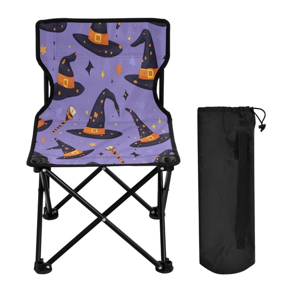 WOBOGO Halloween Magic Hat Camping Chair Convenient Four Corner Backrest Folding Stool Can Hold Up to 220lbs
