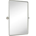 thumbnail image 2 of TEHOME Farmhouse Pivot Rectangle Bathroom Mirror Brushed Nickel Metal Framed Tilting Beveled Vanity 20x30", 2 of 6