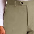thumbnail image 3 of Pantalones de vestir YUCENFU para hombre, cintura extensible oculta, color caqui, 3 of 5