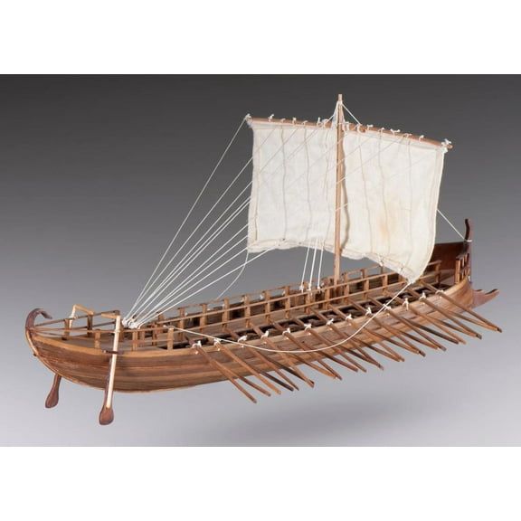 Dusek D001 Greek Bireme - Wood Plank-on-Frame Model Kit - 395 mm (16") Long 1:72 Scale