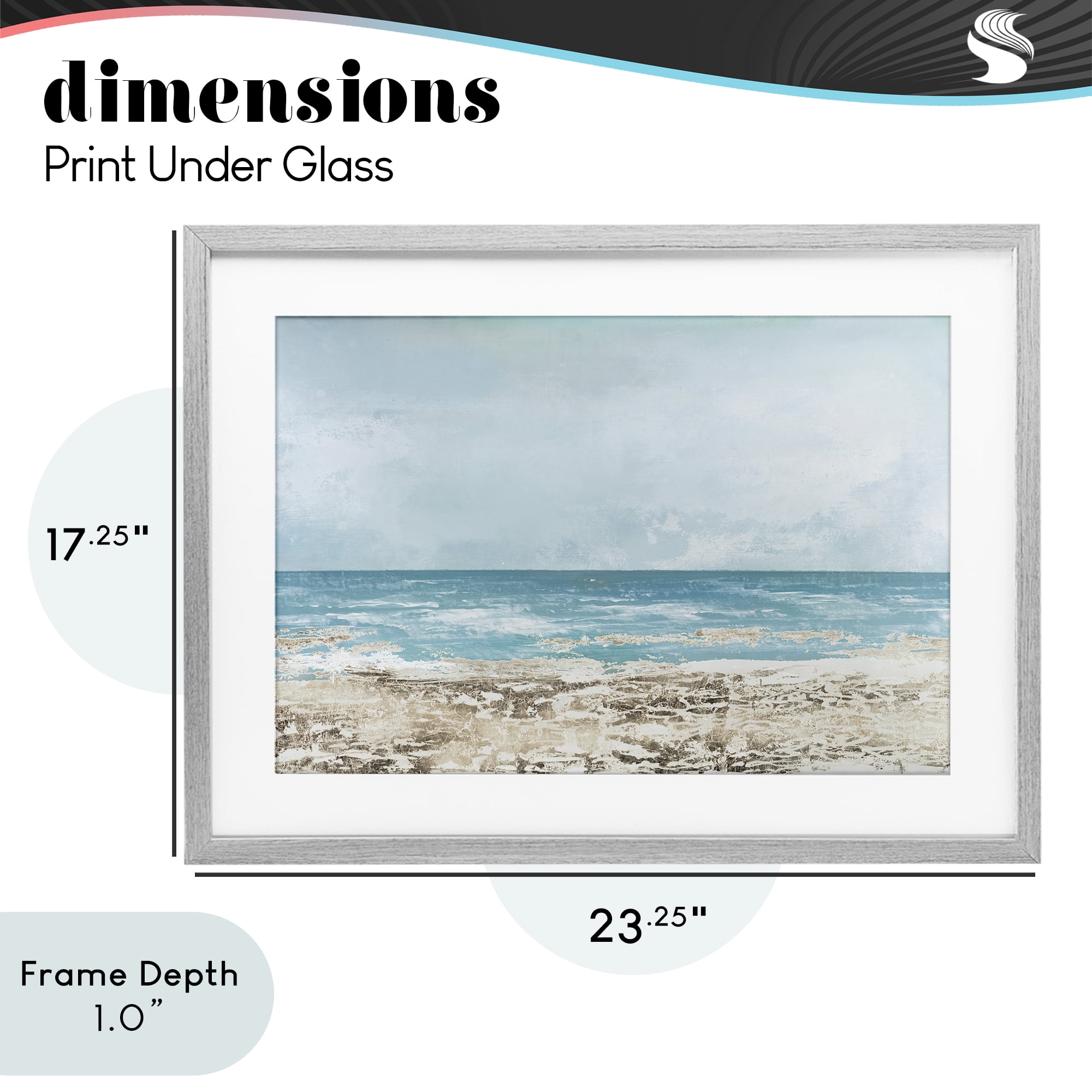 Stupell Industries Peaceful Mood Coastal Scene Gray Framed Print Under Glass, design by Lorenzo Collective