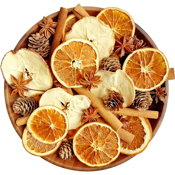Simmer Pot Potpourri, Stovetop Potpourri with Cinnamon Sticks,Star Anise,Dried Orange Slices,Mini Pine Cones, Apple, Simmering Potpourris for Housewarming, Hostess