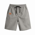 thumbnail image 4 of Men'S Casual Shorts Elastic Waist Shorts Summer Beach Drawstring Shorts with Pockets Gray M, 4 of 9