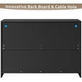 thumbnail image 3 of 6 Drawers Dresser with LED Lights&Pull-Out Tray for Bedroom,Modern Double Dresser Chest of Drawers Storage Organizer for Living Room, Black, 3 of 7