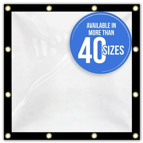Covers & all Heavy Duty Multipurpose Clear Tarp with Grommets, Waterproof 20mil Vinyl Material (5' H x 8' W feet), Designed for Indoor or Outdoor Use