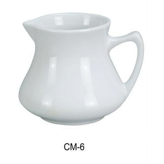 Yanco CM-6 6 oz Porcelain Creamer, Super White - 3 x 3.5 in. - Pack of 36