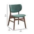 thumbnail image 5 of Benjara Evis 23" Side Dining Chair Set of 2- Walnut Brown- Soft Green Fabric, 5 of 6