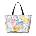 thumbnail image 2 of Honeii Zebra Colourful for Tote Bag with Adjustable Strap,Beach Bag, Waterproof Sandproof Beach Tote Bag, Large Capacity Foldable Beach Bags, 2 of 7