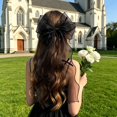 thumbnail image 4 of 39.37 Inch Sheer Organza Bow Hair Clips with Long Ribbon Tassels for Bridal and Parties,Colour as Pictured, 4 of 8
