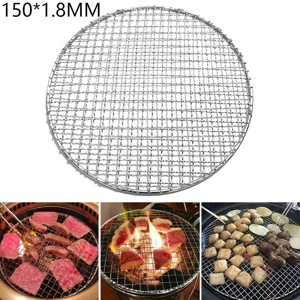 Round Barbecue Grill Mesh Wire Net Stainless Steel Racks Grid Grate No