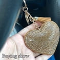 thumbnail image 4 of Llaveros en forma de corazón de diamantes de imitación ostentosos de lujo para mujeres y niñas, llavero de cuero con borla para monedero, dijes, accesorios de mochila, 4 of 4