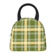 thumbnail image 3 of YFYANG Portable Waterproof Insulated Lunch Bag, Green Christmas Plaid Reusable Cooler Bag / Picnic Bag for Adults Teens, 3 of 9