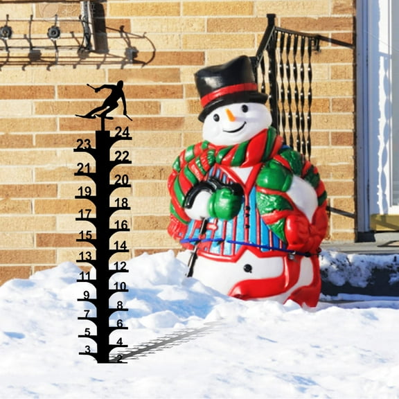 DcGZvy 24 Inch Snow Gauge Iron Snow Gauge Outdoor, Outdoor Snow Gauges Snow Measuring Tool, Winter Outdoor Tools Outdoor Snow Gauge