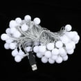 thumbnail image 2 of 10M / 32.8ft 80LED Conduit Chaîne Lumière Ronde Boule USB Lampe Décoration pour la Maison Chambre Décoration de Mariage, 2 of 12