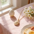 thumbnail image 4 of LEFTHIGH Home Easter Egg Pendant Necklace Enamel Zircon Glamour Copper Gold Chain Spring Jewelry Women Elegant Polished Holiday Gift Party Daily Wear 45cm Home Decor, 4 of 7