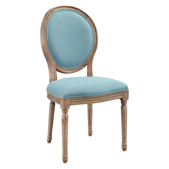 Linon Cannes Round Back Dining Chair Set of Two, Blue, Assembled