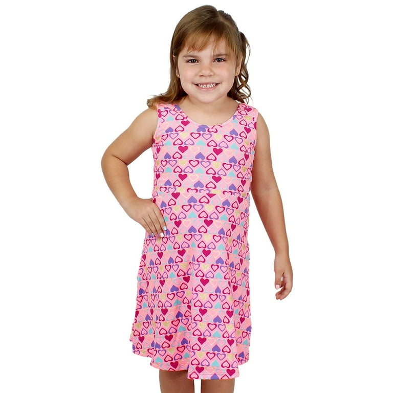 Girl Doll Matching Dress hearts Size 4