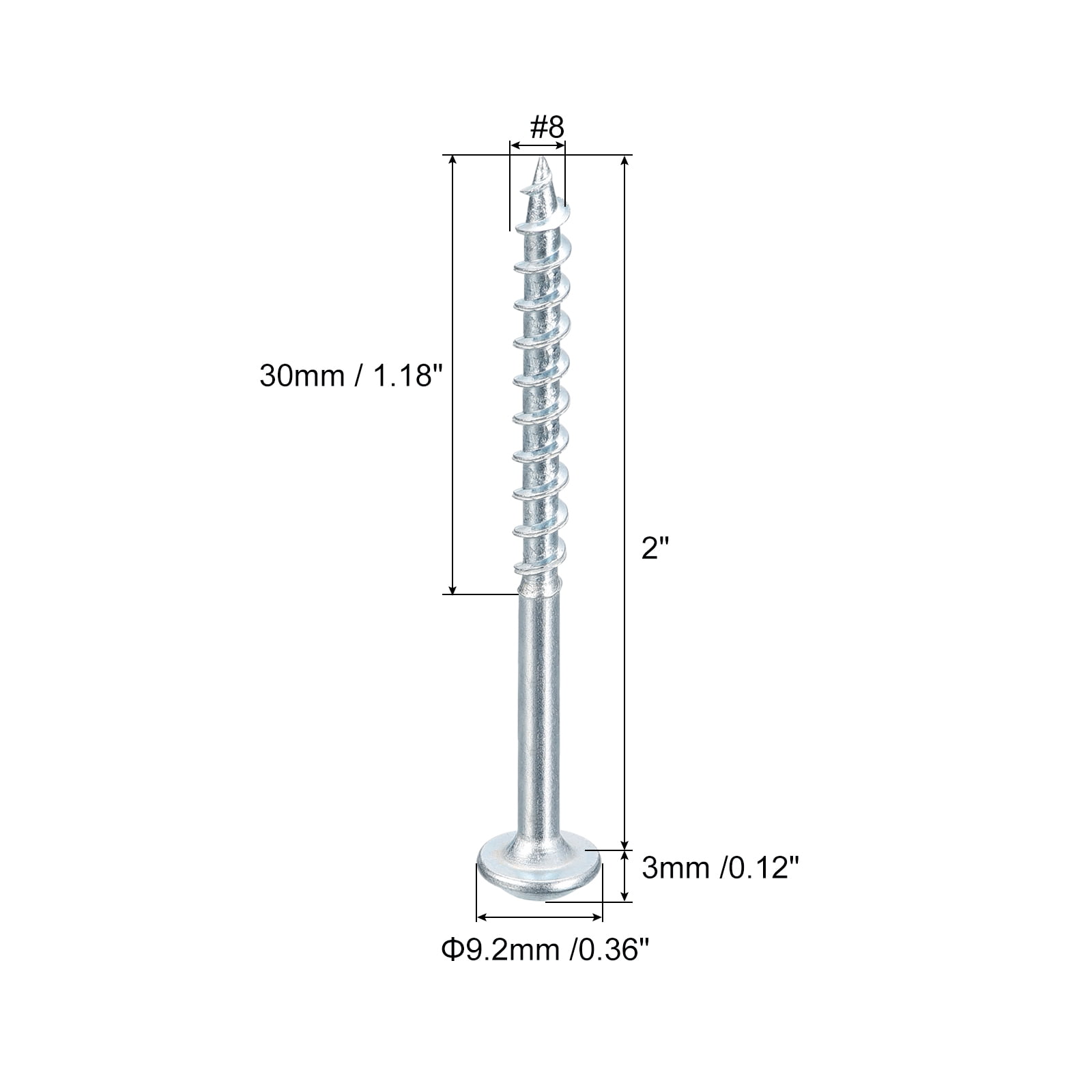 #8x2" Pocket Hole Screws, 150 pack Square Drive Self Tapping Wood Screws, Zinc Plated