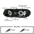 thumbnail image 3 of Spec-D Tuning Halo LED Black Projector Headlights Compatible with 1998-2002 Chevy Camaro, Left + Right Pair Headlamps Assembly, 3 of 7