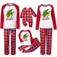 thumbnail image 2 of Conjuntos de pijamas navideños familiares a juego Grinch 2024, pijama de Grinch con parte superior y pantalones de pijama a cuadros, pijama de Grinch para niños y adultos para la familia, Mujer S, 2 of 5