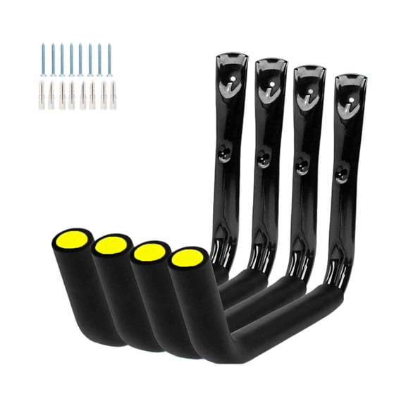 Heavy Duty Garage Hooks for Bikes Garden Tools Storage Wall Mounted Organizers 4 Pack Iron Garage Hooks for Bike Storage