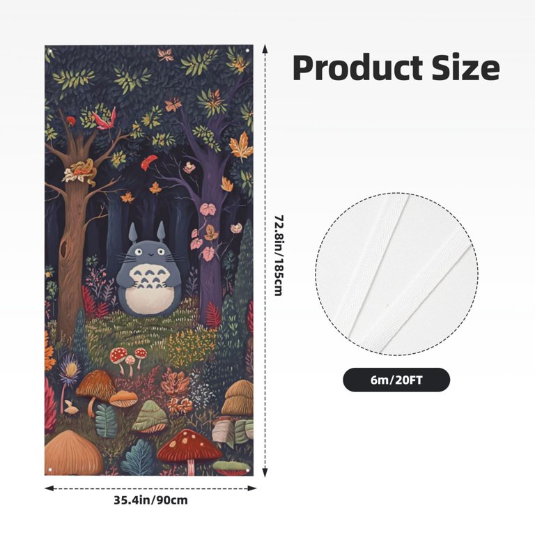 Door Cover Decoration My Neighbor Totoro Hanging Banner Backdrop
