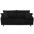 thumbnail image 5 of Newest 80.3" Corduroy Loveseat, Upholstered Sofa with Pocket Springs & 4 Pillows, for Living Room & Apartment,Black, 5 of 12