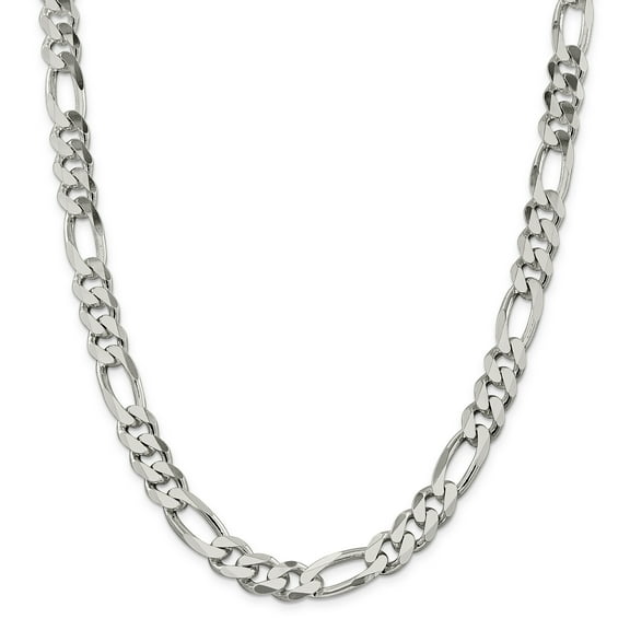 925 Sterling Silver 10.75mm Figaro Chain 18 Inch