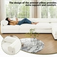 thumbnail image 3 of Modern White Chenille 2-Seater Sofa with Cylindrical Design and Hidden Storage, 220×80×75cm, 3 of 26