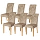 thumbnail image 1 of Juego de 6 fundas elásticas de terciopelo beige para sillas de comedor FORCHEER, 1 of 8