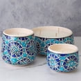 thumbnail image 2 of Large Blue Mosaic Ceramic Bowl Candle, 2 of 4