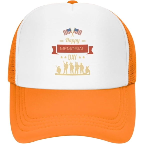 Happy Memorial Day Mesh Hat Men Women Patriotic American Baseball Cap Memorial Day Decorations Decor Hat Black