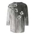 thumbnail image 4 of Womens Plant Printed T Shirts Short Sleeve Crew Neck Loose Casual Summer Tops Gray XXXL, 4 of 5