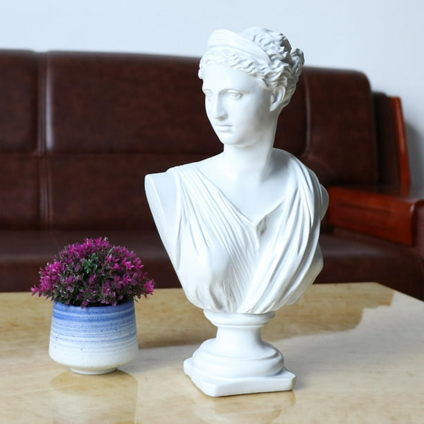 Diana Bust Statue Figurine Sculpture Accs Artwork White