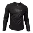 thumbnail image 1 of Chamarra Vini Piel Slim Fit Moda Hombre Tipo Biker Negro, 1 of 8