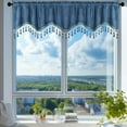 thumbnail image 6 of Light Blue Tassel Curtains - 59 Inch Short Window Drapes with Fringe Trim | Rod Pocket Sheer Panels for Bedroom & Living Room Decor, 6 of 7