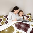 thumbnail image 4 of Homewish Minimalist Spiral Queen Comforter Set,Vintage Bohemian Comforter Sets Queen,Dark Brown,Reversible,3 Pieces,1 Comforter and 2 Pillowcases, 4 of 7
