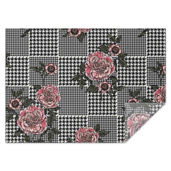 Pioneer Flower Floral Print Pattern Rectangle Tablecloth 60"x84",Waterproof Polyester Rectangle Table Cloth, Wipeable Spillproof Polyester Tablecloth for Dining, Camping, Indoor and Outdoor