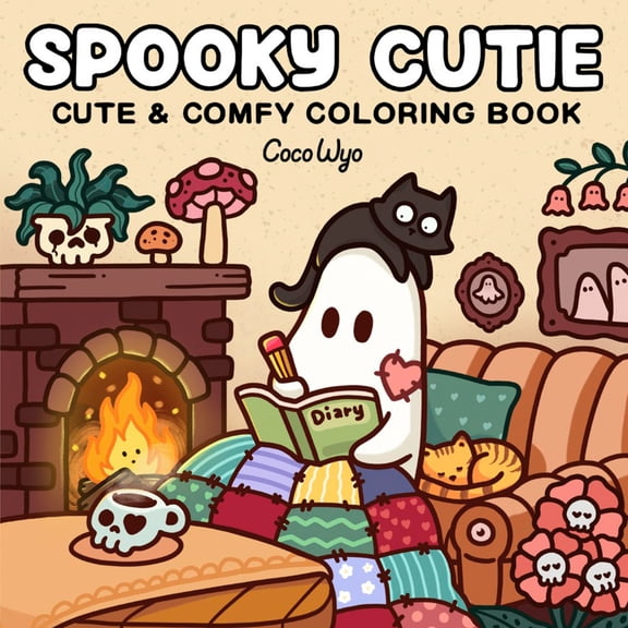 Spooky Cutie: Coloring Book for Adults and Kids, 96 pages (Paperback)