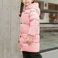 thumbnail image 5 of zbxnLI Girls Winter Long Puffer Coats Hooded Outerwear Lightweight Warm Coat Little Girl Windproof Jackets, 5 of 9