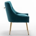 thumbnail image 5 of SEYNAR  Modern Velvet Dining Chairs Set of 4, Upholstered Accent Chair Tufted Back Armless Chair with Back Pull Teal, 5 of 5