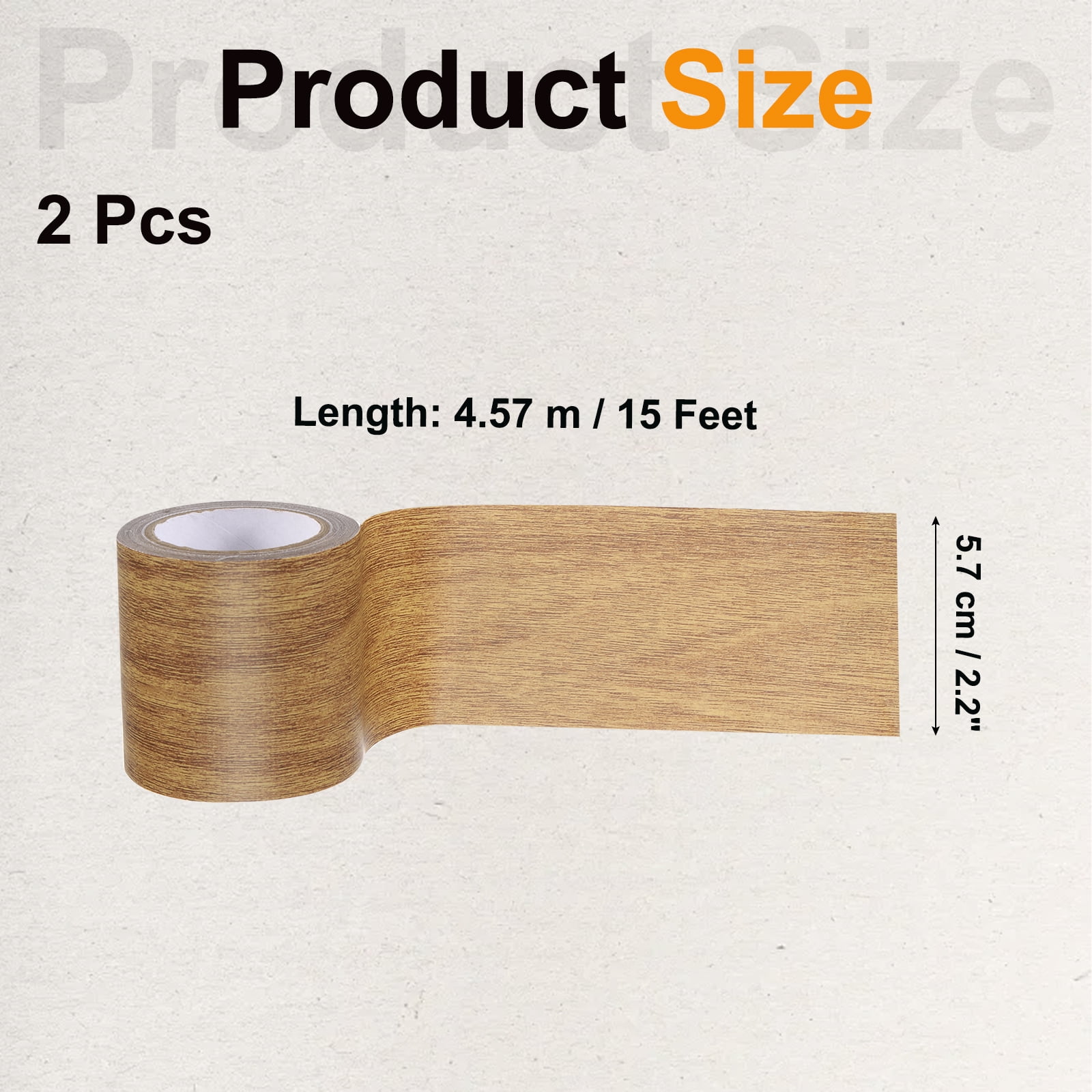 Uxcell Wood Grain Tape, Self-Adhesive Wood Texture Repair Tape for Furniture Brown Oak 2.2" x 15 Ft