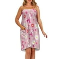 thumbnail image 2 of Yuyamidu Pink Ribbon Towel Body Wrap for Women Daisy Bath Wrap with Pocket, Breast Cancer Awareness Bath Towels Fluffy Bathing Towel Home Hotel Travel Bath Robe Size M, 2 of 7