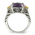 thumbnail image 2 of Auriga 925 Sterling Silver and Gold Amethyst Engagement Ring Size 8 for Women, 2 of 6