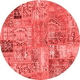 thumbnail image 1 of Ahgly Company Machine Washable Indoor Round Patchwork Red Transitional Area Rugs, 6' Round, 1 of 4